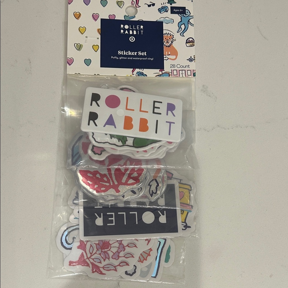 Roller Rabbit Kids Sticker Set — White, Pink, Red, Purple, Green, Blue, Black